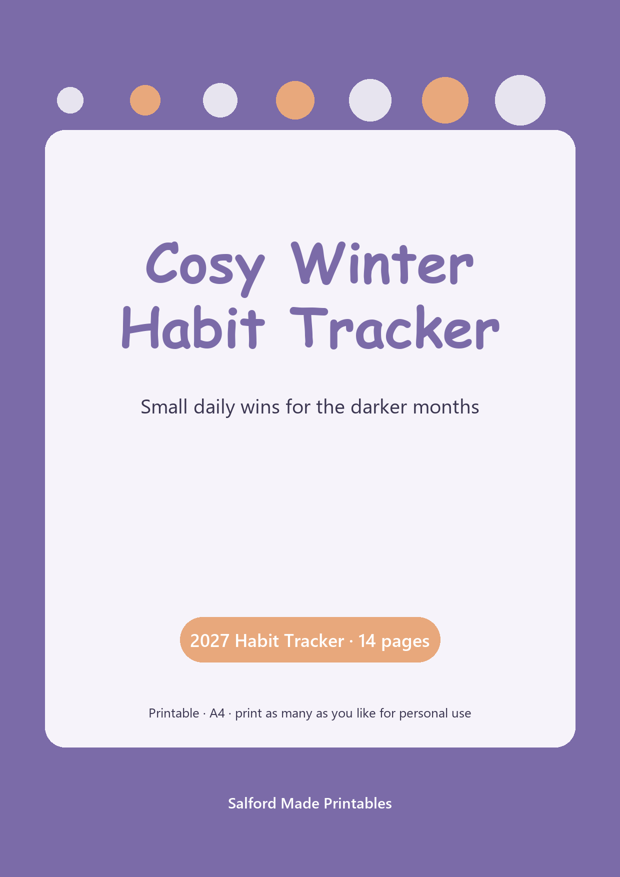 Winter Habit Tracker Printable | Monthly A4 PDF