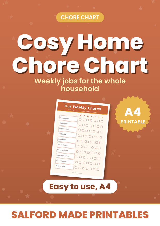 Printable Family Chore Chart – Weekly Household Jobs Planner